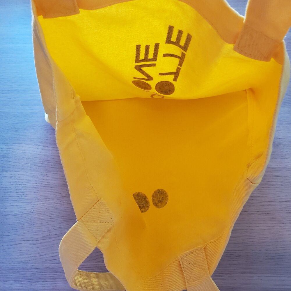 NEW Charlotte Stone Yellow Canvas Tote Bag #2 - Picture 3 of 3